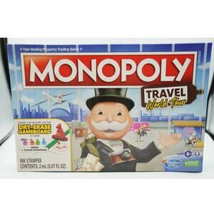 Monopoly Travel World Tour Board Game Hasbro New Sealed Minor Box Wear